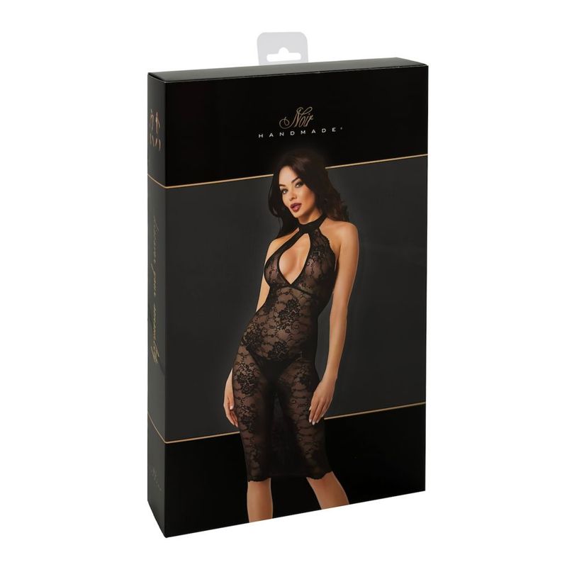 Nocturne Lace Midi Dress – Elegant Halter Neck Lingerie