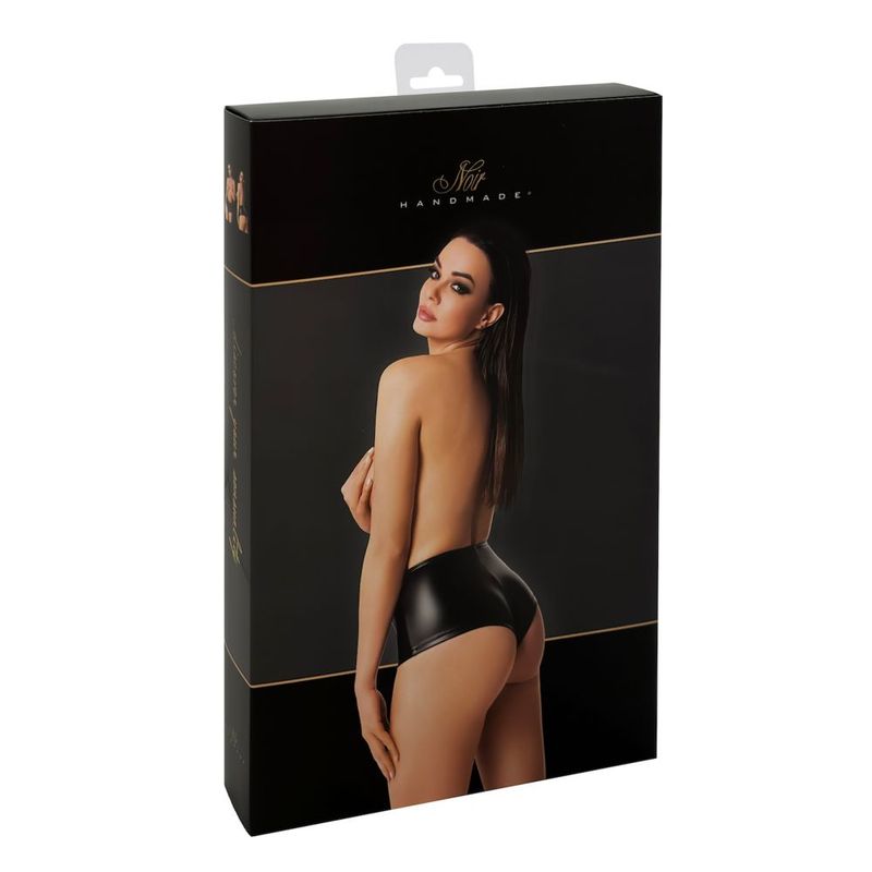 Mysteria Shorts (Black) – Stretchy Power Wetlook High-Waisted Panties Lingerie