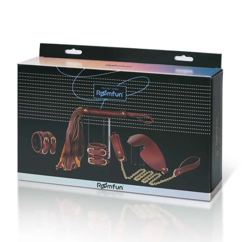 Deluxe 8-Piece Bondage Play Kit (Burgundy Gold) – BDSM Restraint Set