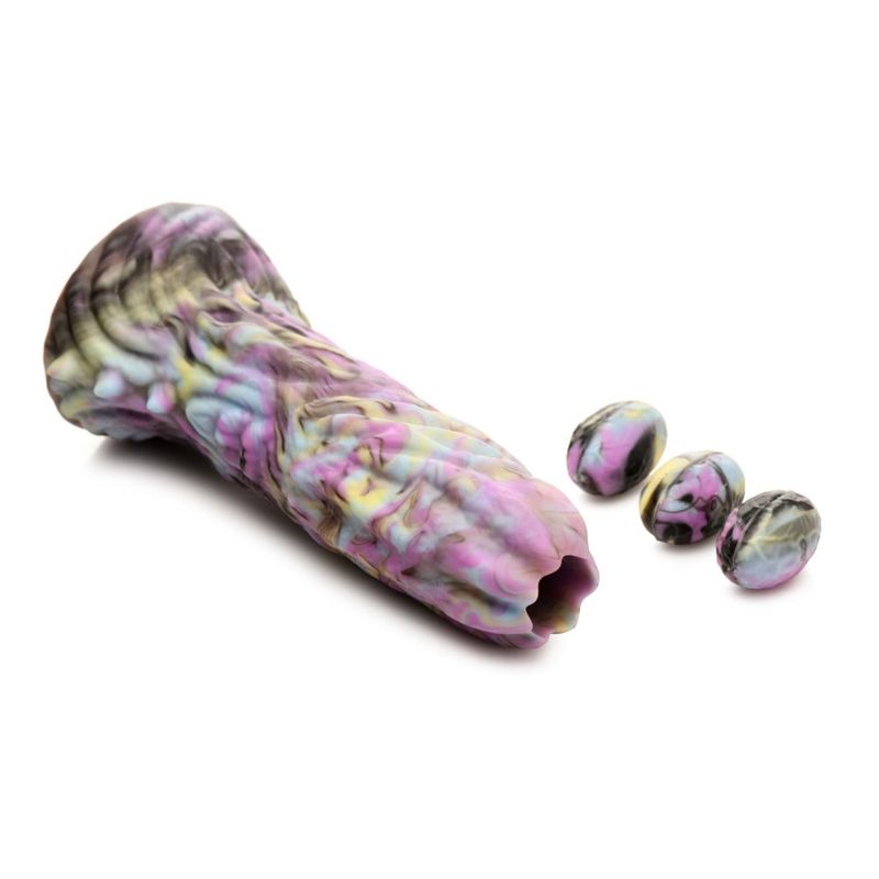 Dragon Spawn Dragon Ovipositor (Multicolor) – Silicone Dildo with Eggs 6 inch