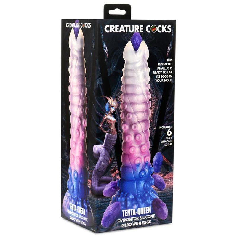 Tenta-Queen Ovipositor Silicone Dildo with Eggs – 11.5 Inch Silicone Dildo