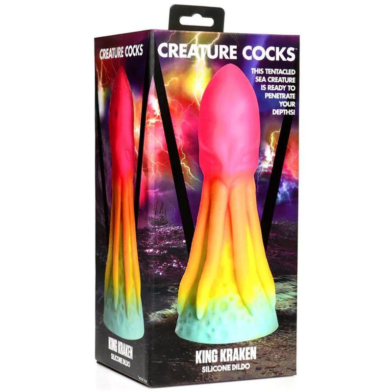 Creature Cocks King Kraken (Rainbow) Silicone Dildo 8.1 Inches – Premium Flexible Dildo