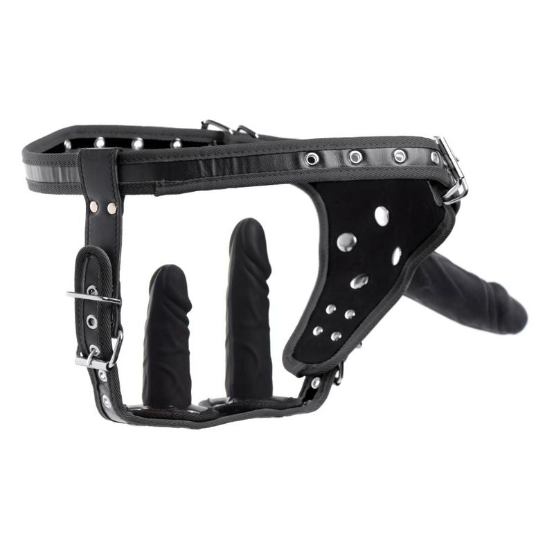 Double Penetration Strap-On Harness – Adjustable Triple Dildo Harness