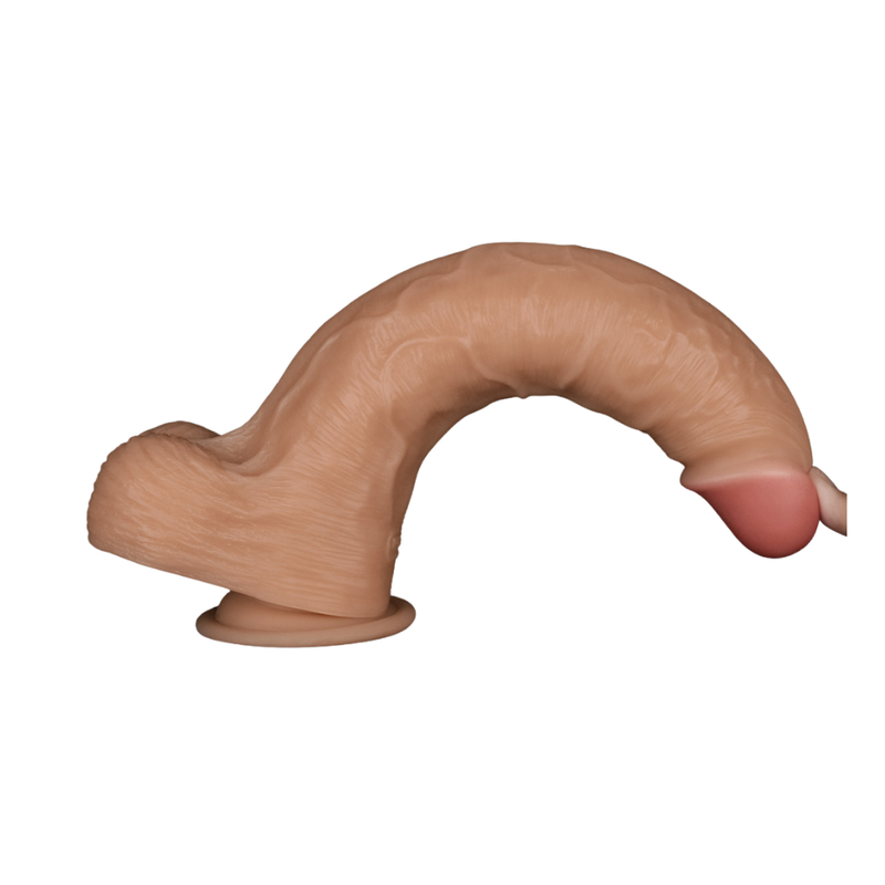 Power Basics 11 Inch Vibrating USB Dildo – Realistic Shaft Vibrator with 10 Modes