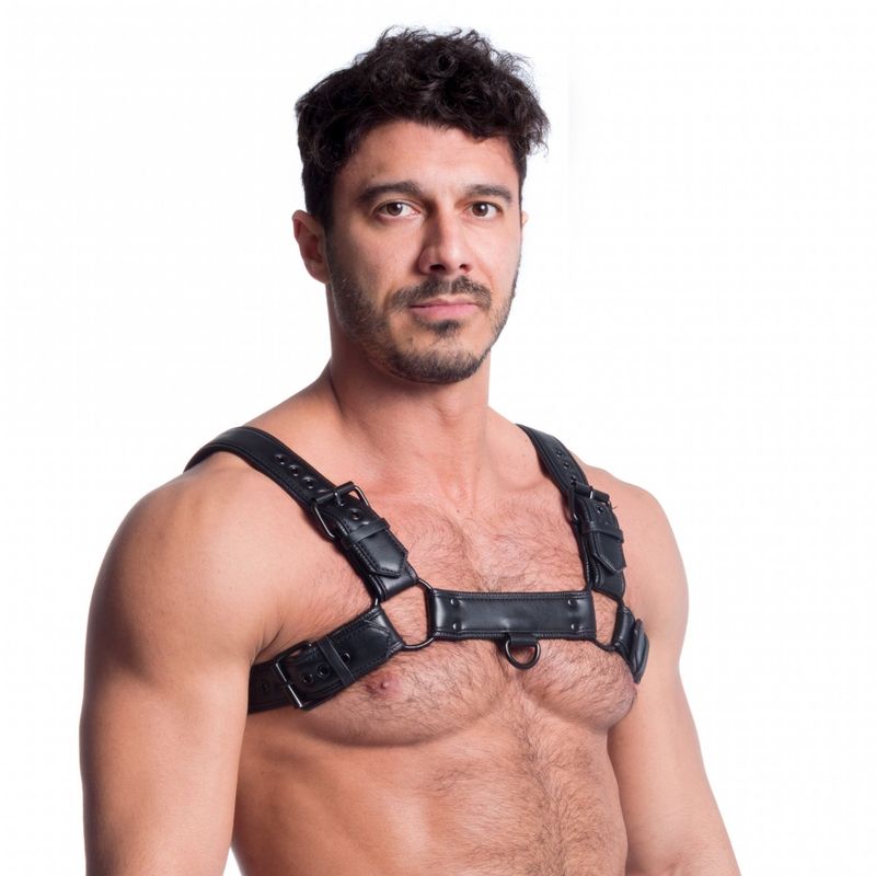 Vegan Bulldog Harness Black – Stylish Vegan Leather Harness