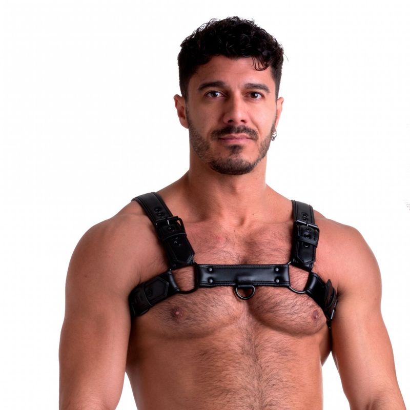 Vegan Bulldog Harness Black – Stylish Vegan Leather Harness