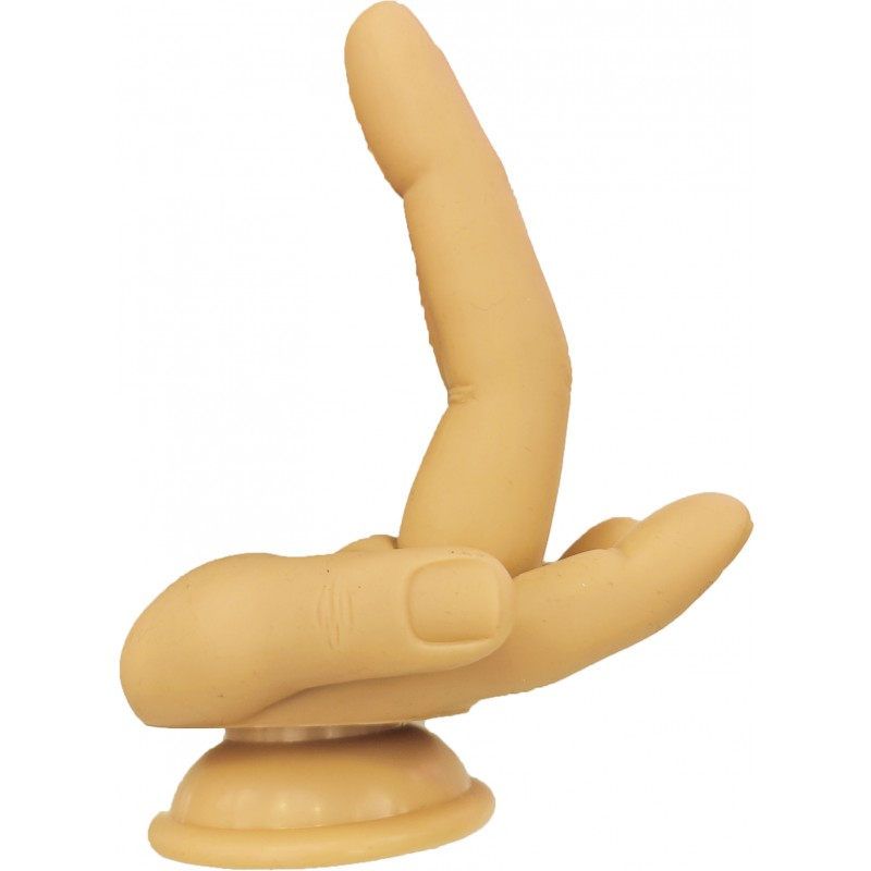 Finger Fest Dildo Double Up Flesh – Silicone Suction Cup Dildo