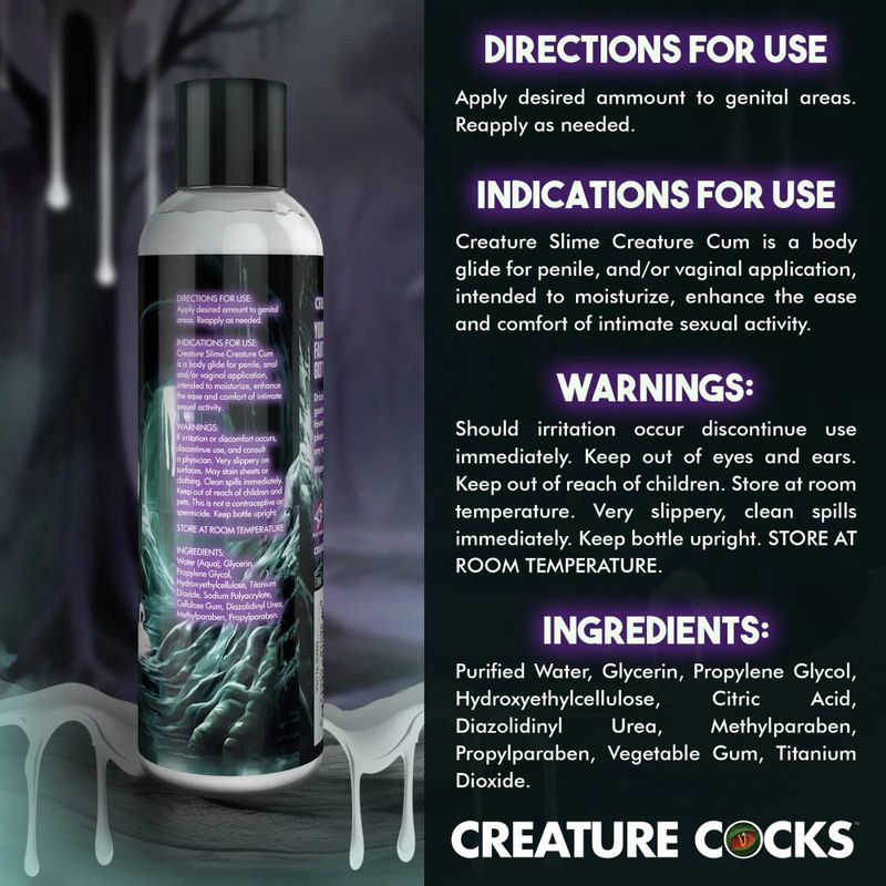 Creature Slime Unscented Jizz Lubricant 8 Ounce (236ml) Bottle
