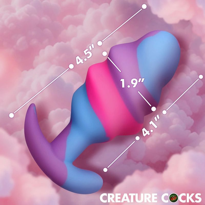 Unicorn Swirl Large Silicone Butt Plug – Body-Safe Silicone Butt Plug