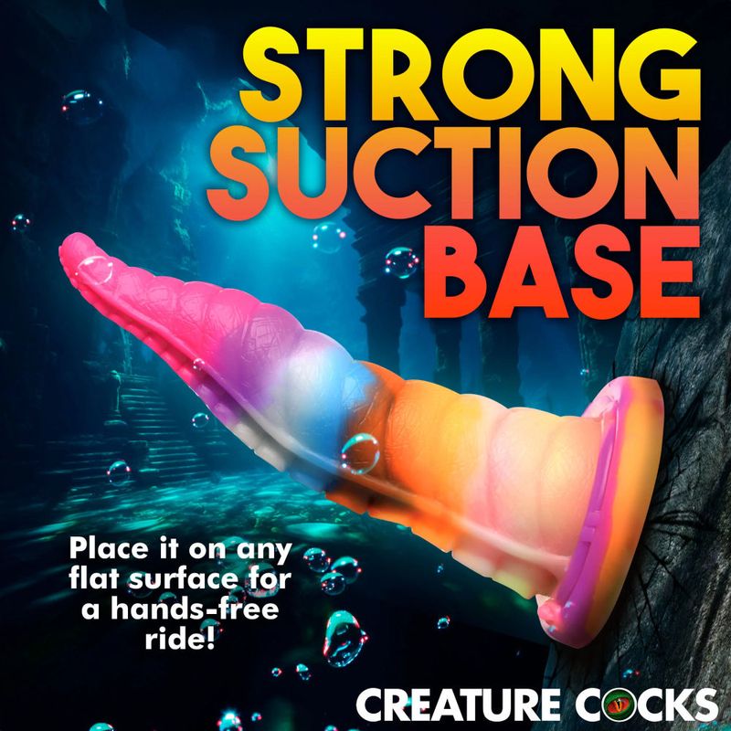 Luminoctopus Glow in the Dark 7.2 Inch Tentacle Dildo – Rainbow-Sherbert Colors Dildo