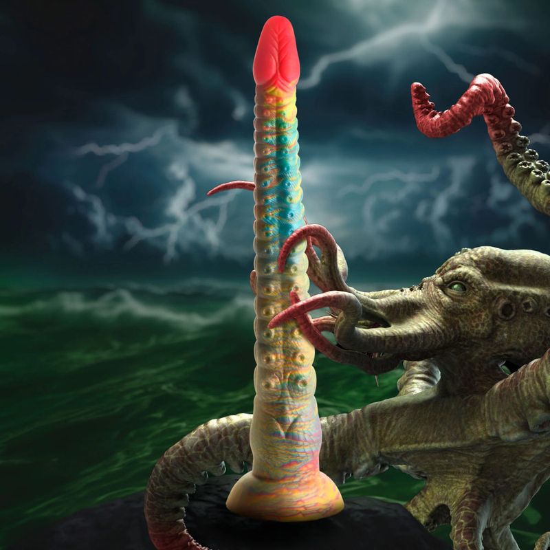 Tenta Dick Tentacle Silicone Dildo (Multicolor) – 11 Inch Ribbed Tentacle Dong