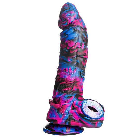 Alienoid Silicone Dildo (Red Purple Blue with Glitter) – Unique 6.7 Inch Dildo