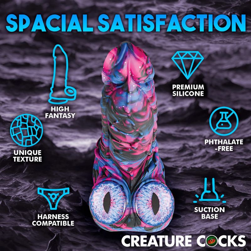 Alienoid Silicone Dildo (Red Purple Blue with Glitter) – Unique 6.7 Inch Dildo