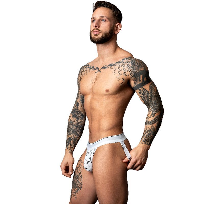 Male Power Marble Jock Strap (White) – Ultra Soft Stretch Fabric Jock Strap