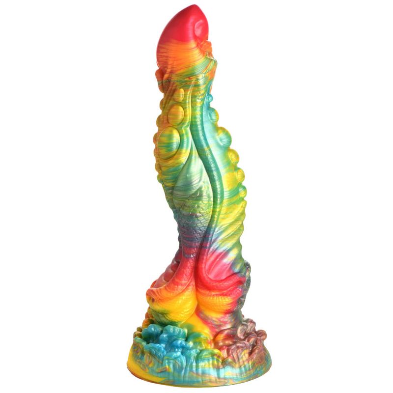 Majestic Merman 10 Inch Silicone Dildo (Iridescent Rainbow) – Extra Long Silicone Dildo with S-Shaped Curve