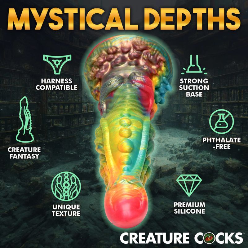 Majestic Merman 10 Inch Silicone Dildo (Iridescent Rainbow) – Extra Long Silicone Dildo with S-Shaped Curve