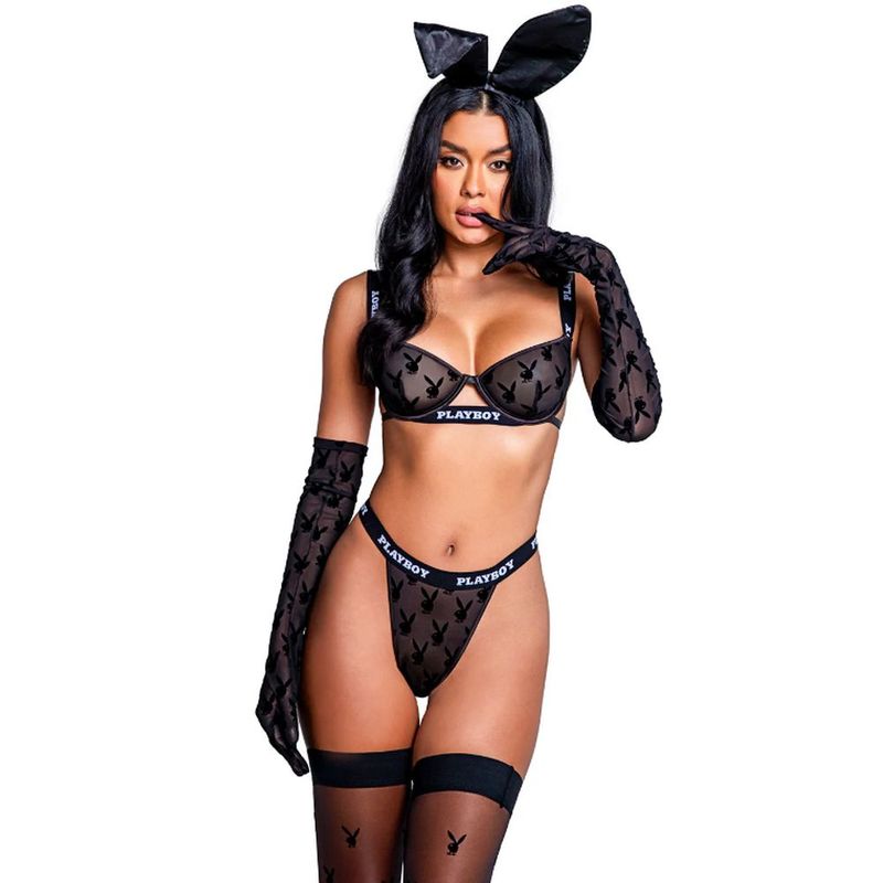 Playboy Noir (Black) – Two-Piece Luxury Lingerie Set