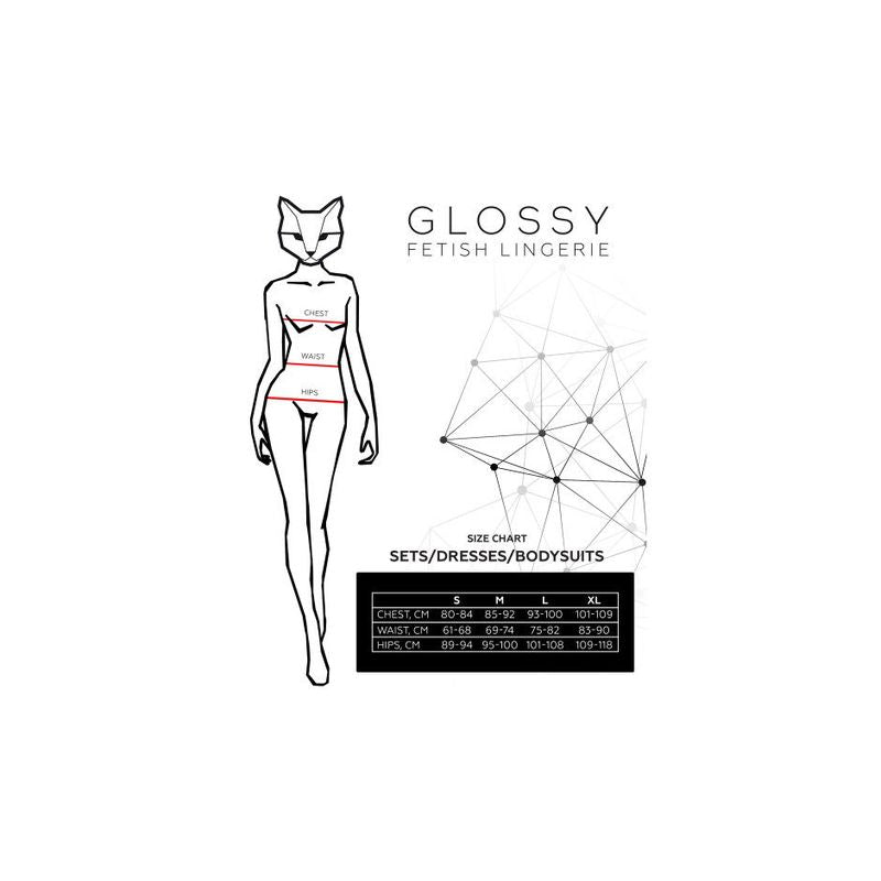 Glossy Kitti Wetlook Bodysuit and Cat Ears Black – Bodysuit and Costume Accessory