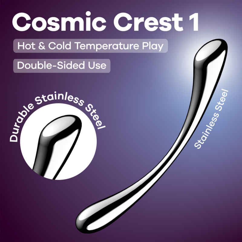 Satisfyer Cosmic Crest Stainless Steel Curved Dildo 24cm