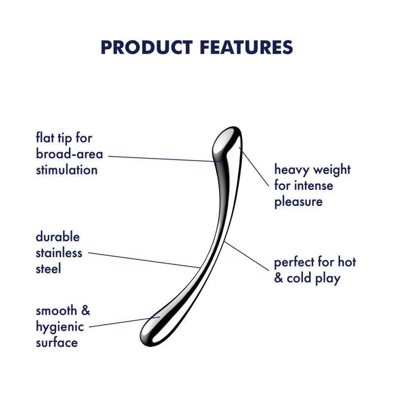 Satisfyer Cosmic Crest Stainless Steel Curved Dildo 24cm