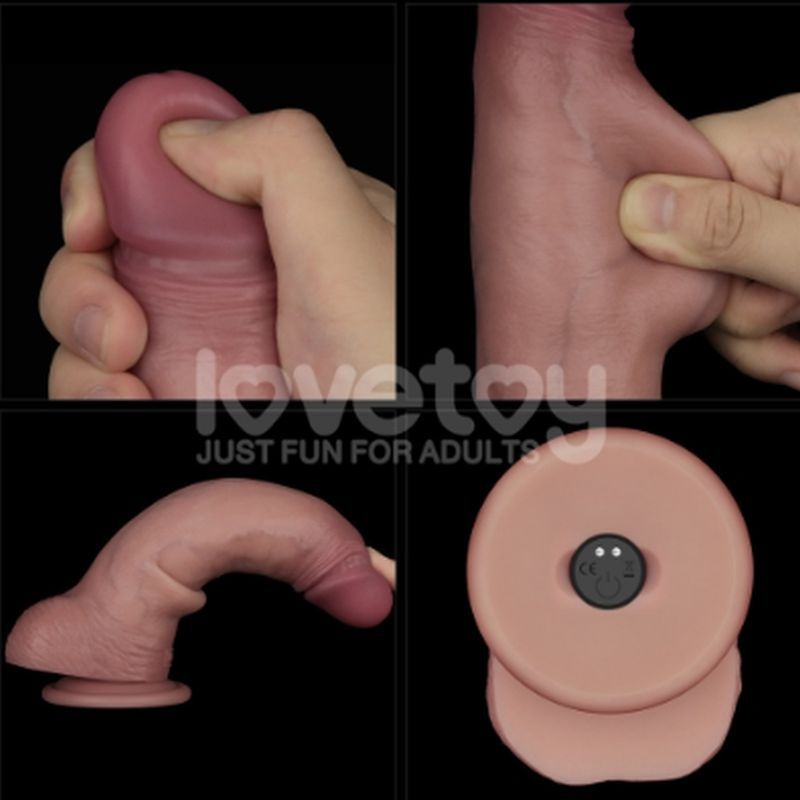Vibrating Sliding Skin Pro II Silicone Dong 8.5 Inches – Waterproof Wireless Remote-Controlled Dong