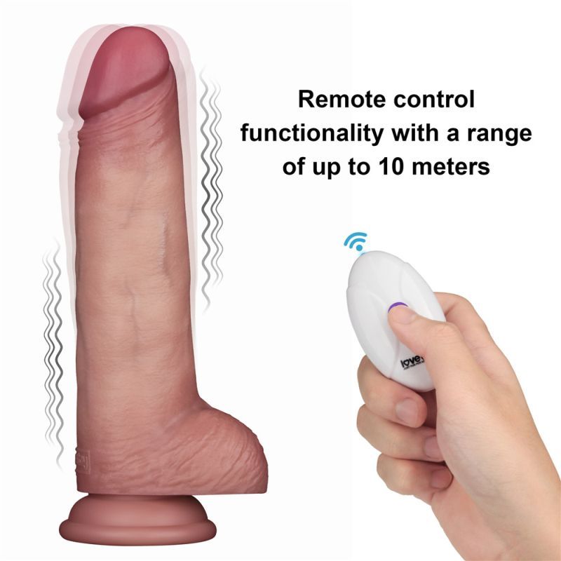 Vibrating Sliding Skin Pro II Silicone Dong 8.5 Inches – Waterproof Wireless Remote-Controlled Dong