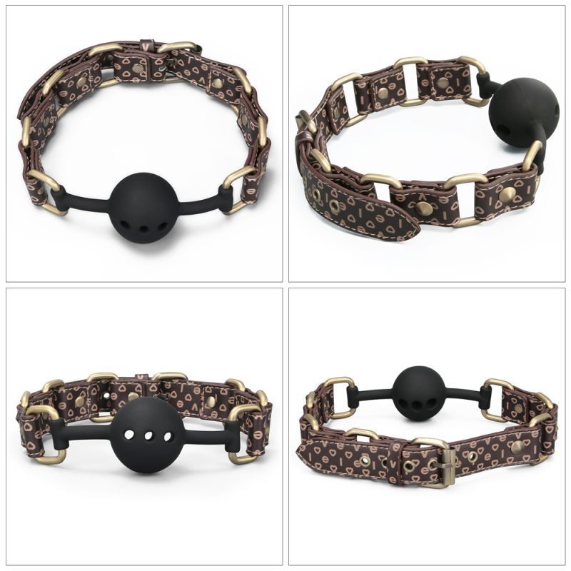 Rebellion Reign Ball Gag – Luxury Faux Leather Ball Gag with Antique Bronze Spikes