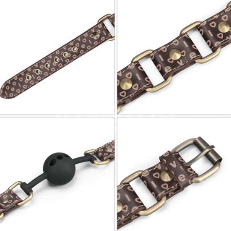 Rebellion Reign Ball Gag – Luxury Faux Leather Ball Gag with Antique Bronze Spikes
