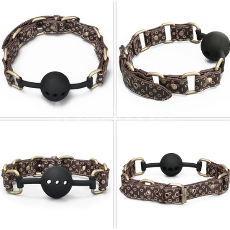 Rebellion Reign Ball Gag – Luxury Faux Leather Ball Gag with Antique Bronze Spikes