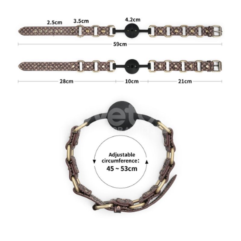 Rebellion Reign Ball Gag – Luxury Faux Leather Ball Gag with Antique Bronze Spikes