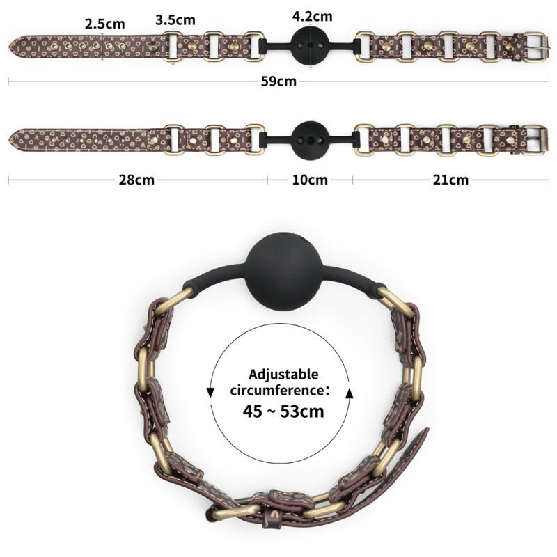 Rebellion Reign Ball Gag – Luxury Faux Leather Ball Gag with Antique Bronze Spikes