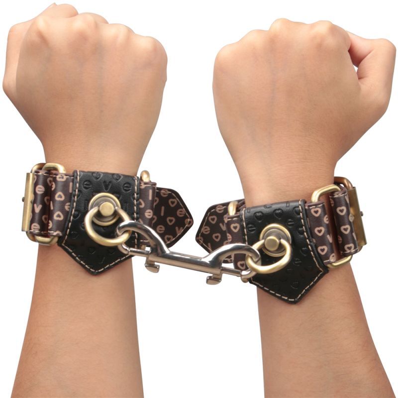 Deluxe PU Handcuffs With Vintage Bronze Spikes – Luxury Restraint Accessory