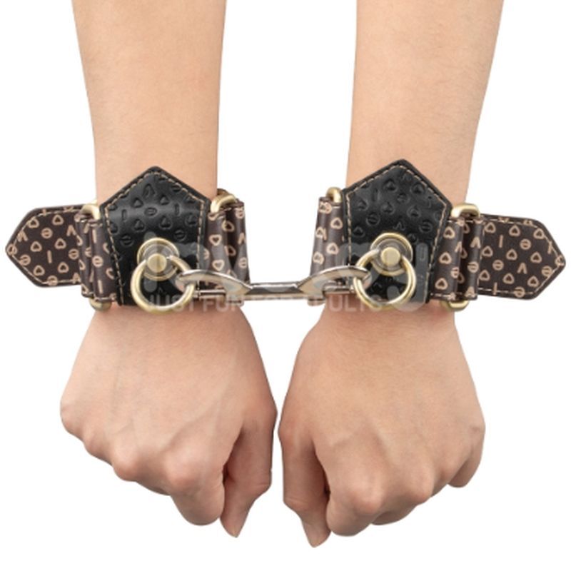 Deluxe PU Handcuffs With Vintage Bronze Spikes – Luxury Restraint Accessory