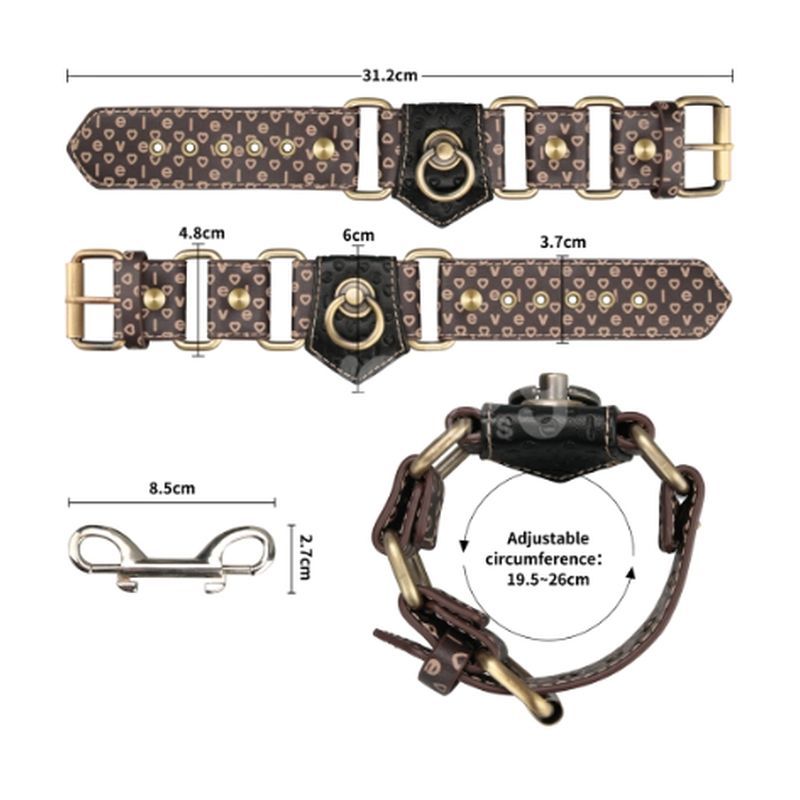 Deluxe PU Handcuffs With Vintage Bronze Spikes – Luxury Restraint Accessory