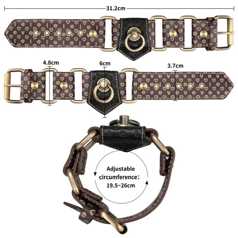 Rebellion Reign Hogtie Set – Bronze Spiked Handcuffs and Ankle Cuffs Restraint Set