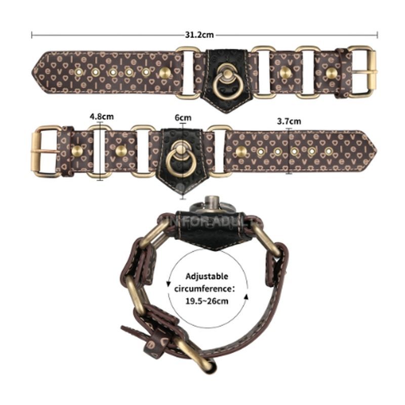 Rebellion Reign Hogtie Set – Bronze Spiked Handcuffs and Ankle Cuffs Restraint Set