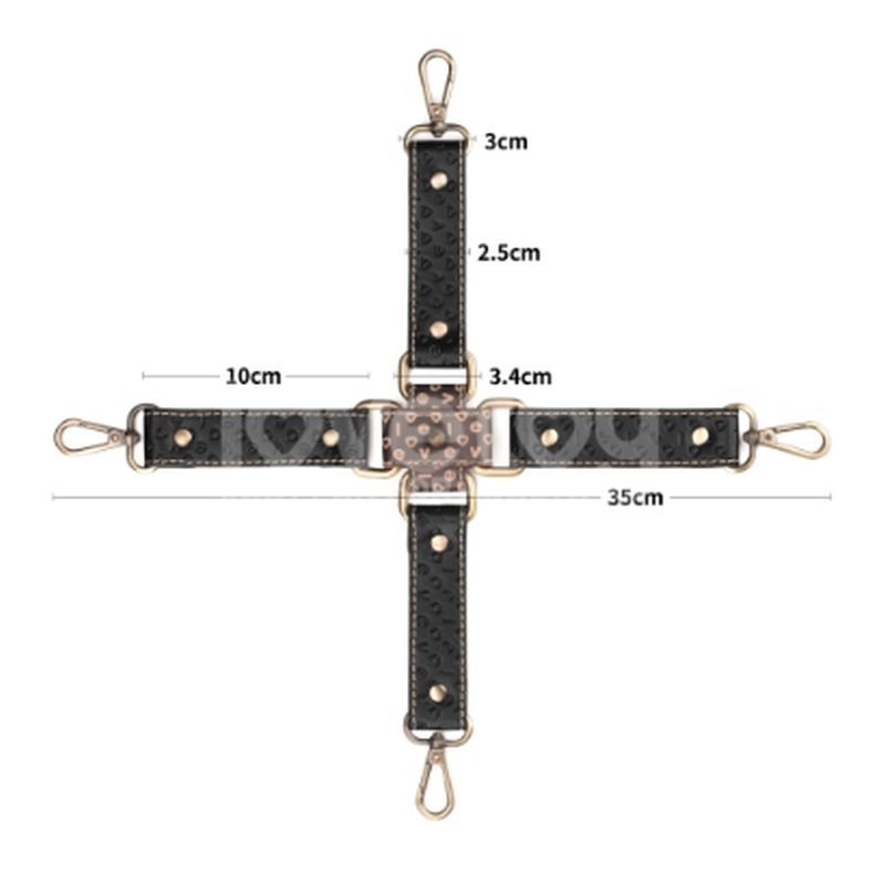 Rebellion Reign Hogtie Set – Bronze Spiked Handcuffs and Ankle Cuffs Restraint Set