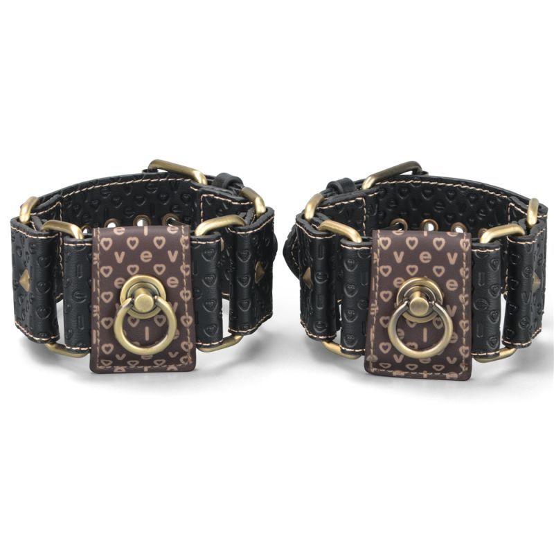 Rebellion Reign Hogtie Set – Bronze Spiked Handcuffs and Ankle Cuffs Restraint Set