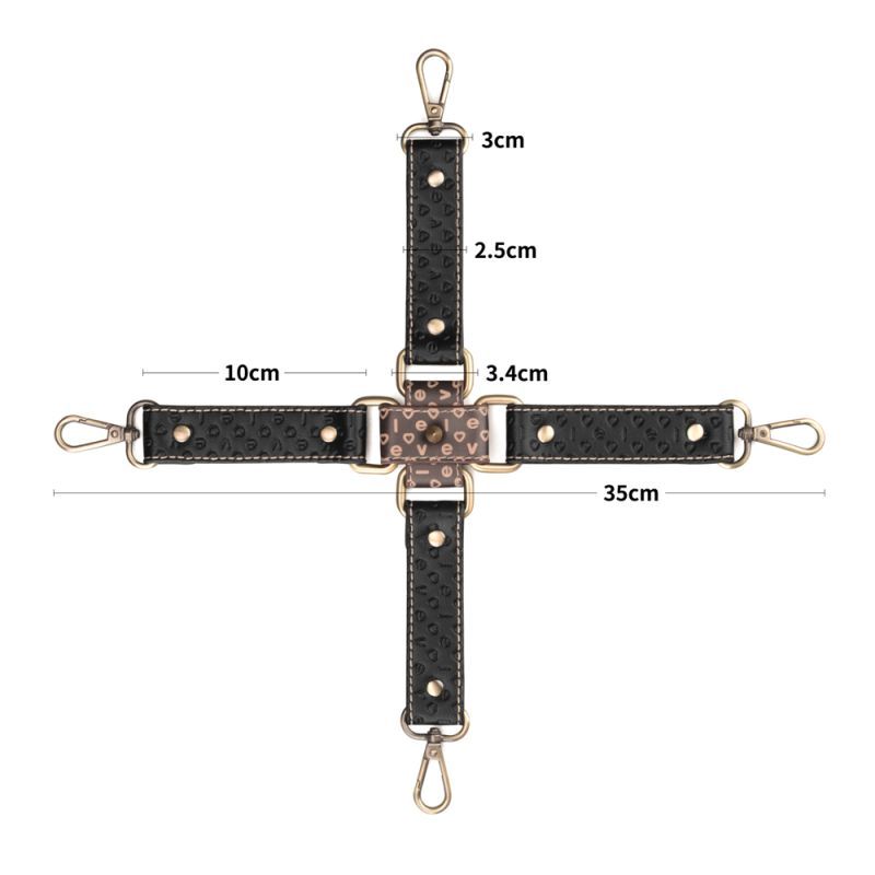 Rebellion Reign Hogtie Set – Bronze Spiked Handcuffs and Ankle Cuffs Restraint Set