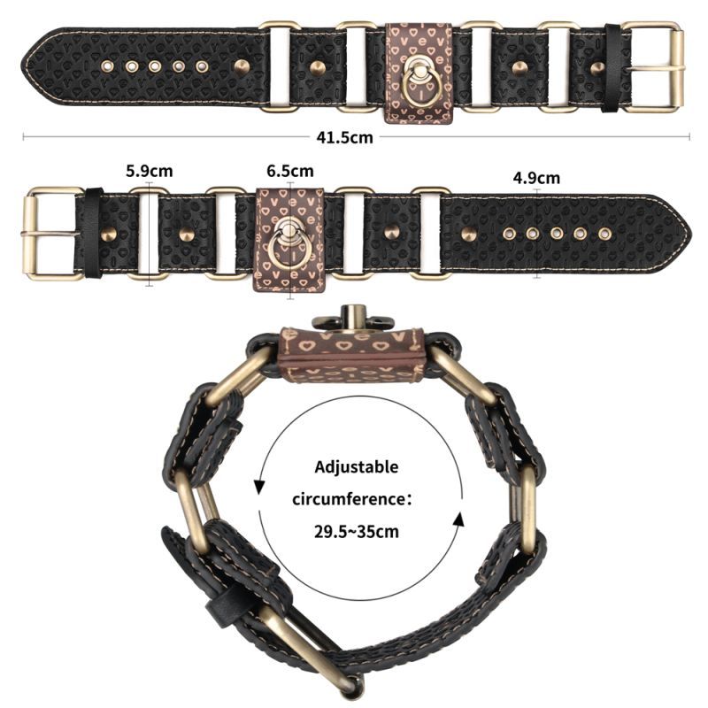 Rebellion Reign Hogtie Set – Bronze Spiked Handcuffs and Ankle Cuffs Restraint Set