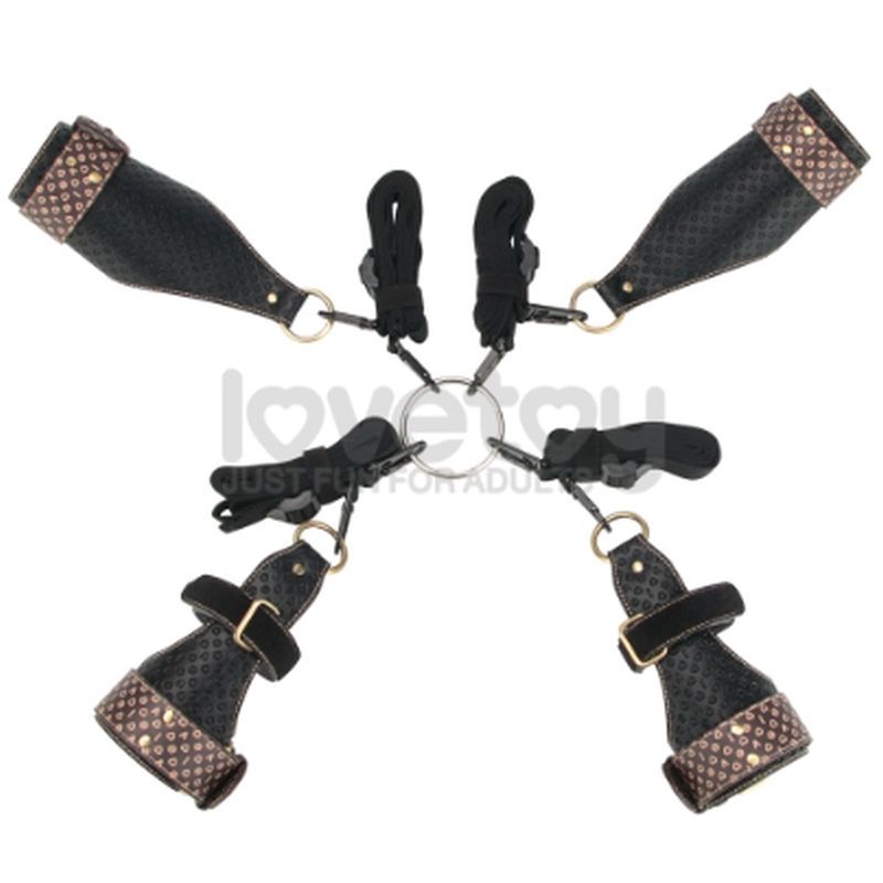 Rebellion Reign Under Mattress Restraint Set – Adjustable Nylon Straps Bondage Restraint