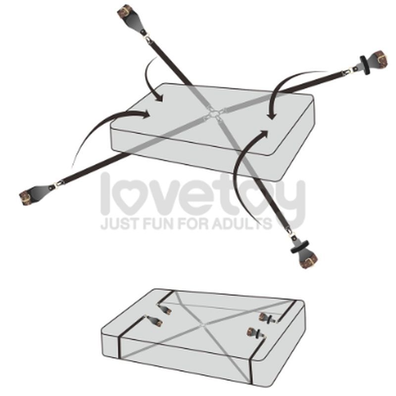 Rebellion Reign Under Mattress Restraint Set – Adjustable Nylon Straps Bondage Restraint