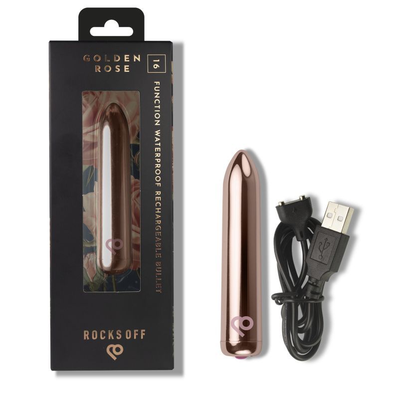 Golden Rose Rechargeable Bullet Vibrator – Sleek Compact Powerful Vibrator