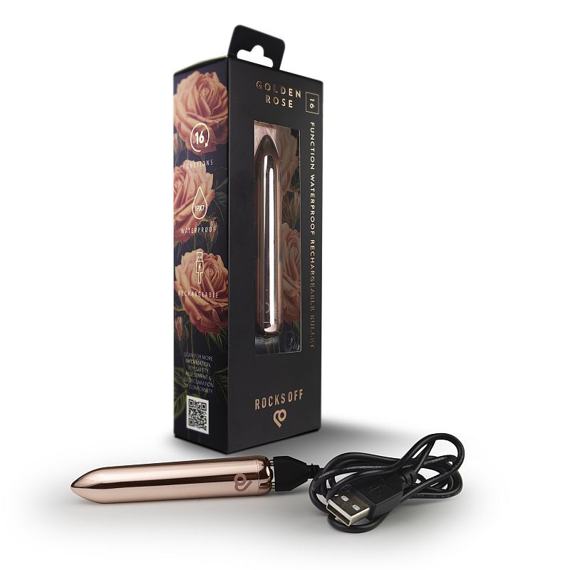 Golden Rose Rechargeable Bullet Vibrator – Sleek Compact Powerful Vibrator