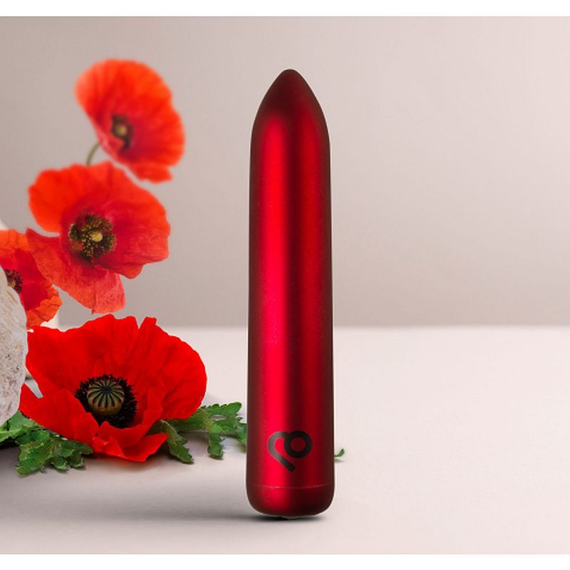 Poppy Red Rechargeable Bullet Vibrator – Sleek Compact Rechargeable Vibrator