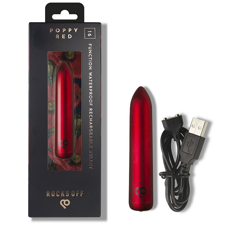 Poppy Red Rechargeable Bullet Vibrator – Sleek Compact Rechargeable Vibrator
