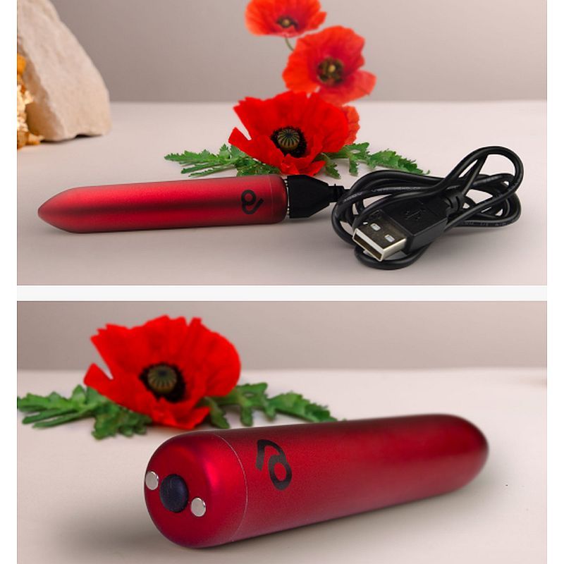 Poppy Red Rechargeable Bullet Vibrator – Sleek Compact Rechargeable Vibrator