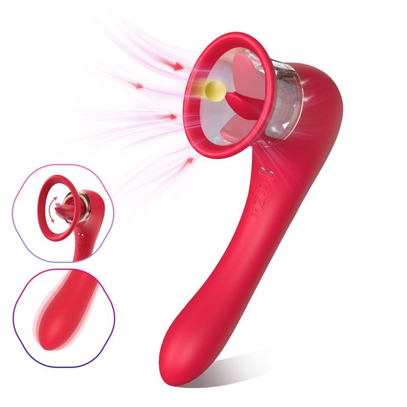 Trumpet 3-in-1 Sucking Licking Vibrating Vaginal Stimulator – Waterproof Rechargeable Vibrator