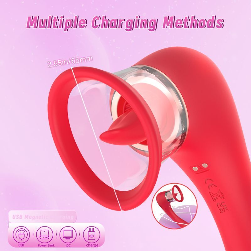 Trumpet 3-in-1 Sucking Licking Vibrating Vaginal Stimulator – Waterproof Rechargeable Vibrator