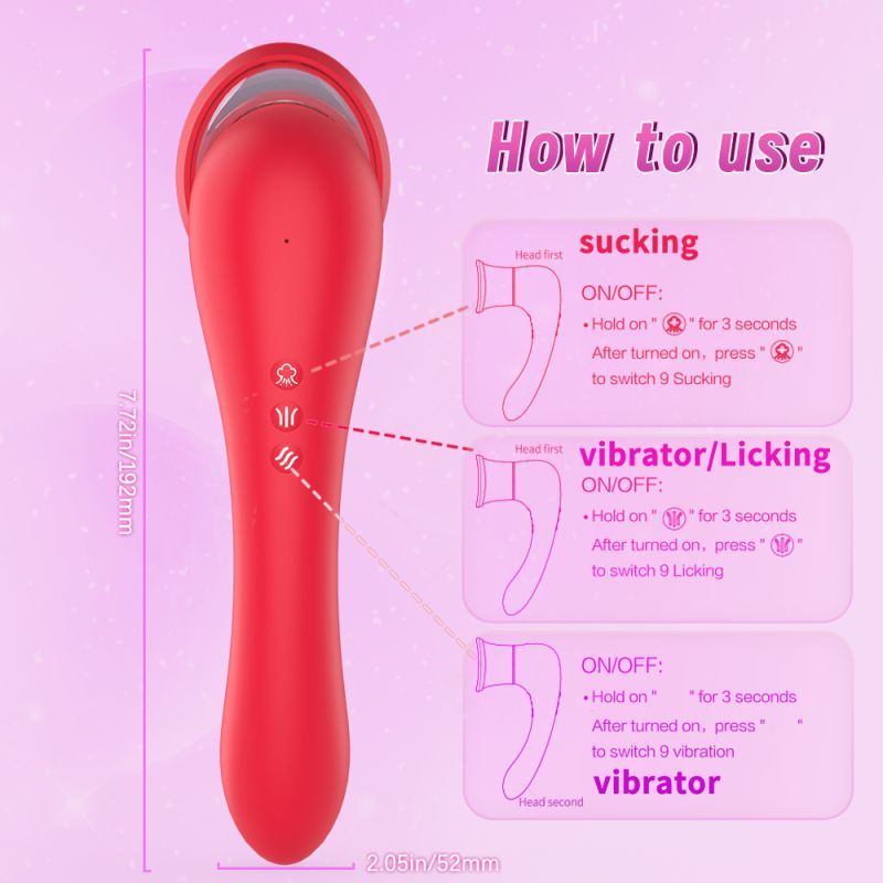Trumpet 3-in-1 Sucking Licking Vibrating Vaginal Stimulator – Waterproof Rechargeable Vibrator